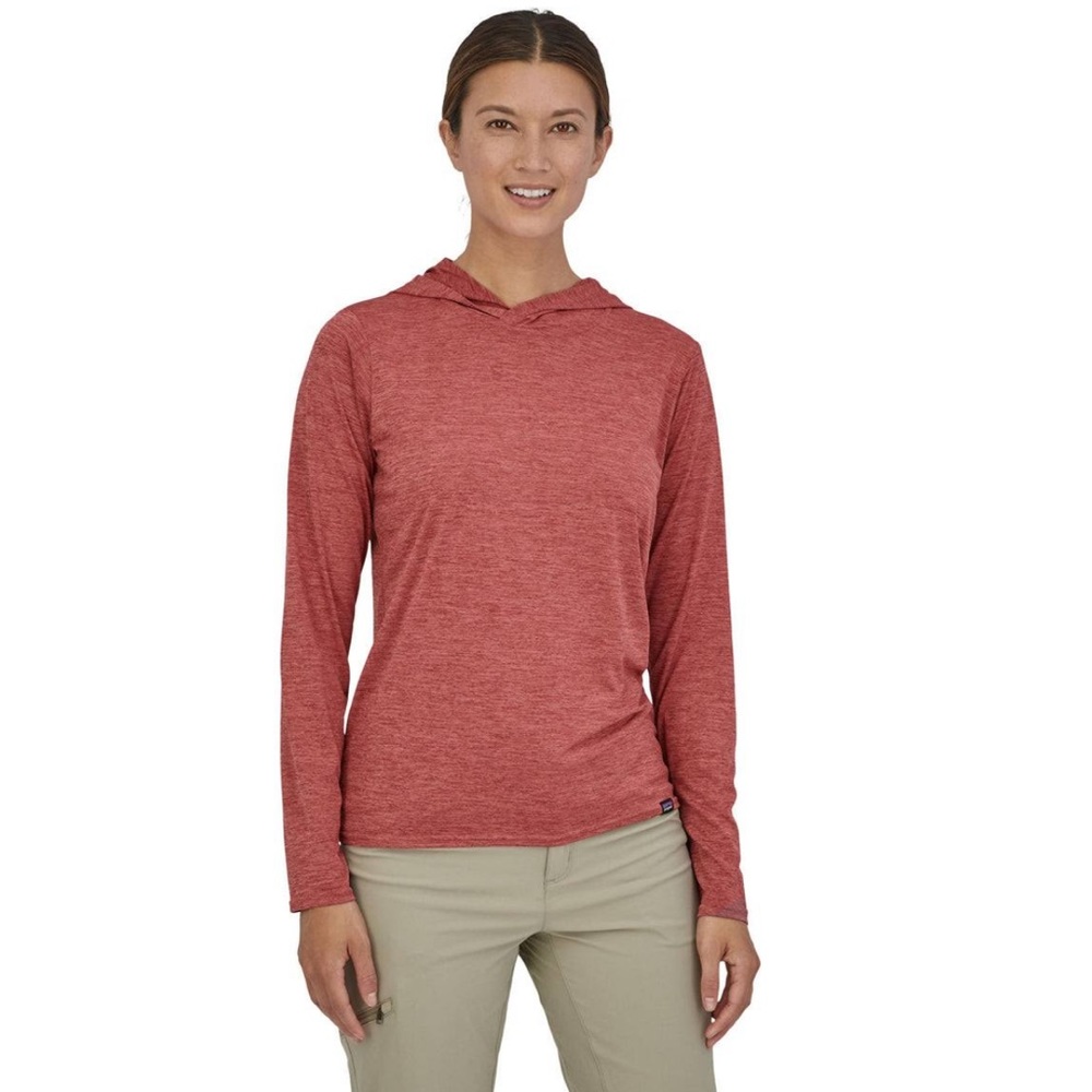 PATAGONIA CAPILENE COOL DAILY HOODY WOMEN'S Size Medium Red Lightweight